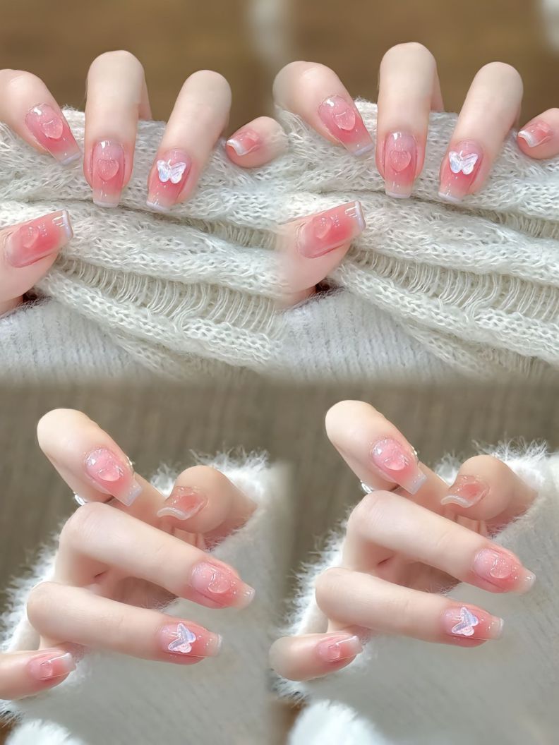 Những nail cô dâu màu thạch hồng - Hình số 4