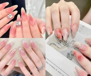 Những nail cô dâu màu thạch kim tuyến - Hình số 6